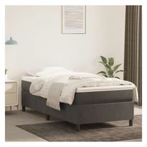 Dark Gray Twin XL Bed Frame - Upholstered Platform Bed - No Mattress - Modern Bedroom Furniture