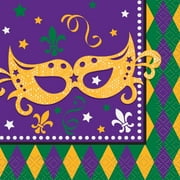 (2 Pack) Masquerade Mardi Gras Beverage Napkins, 16ct