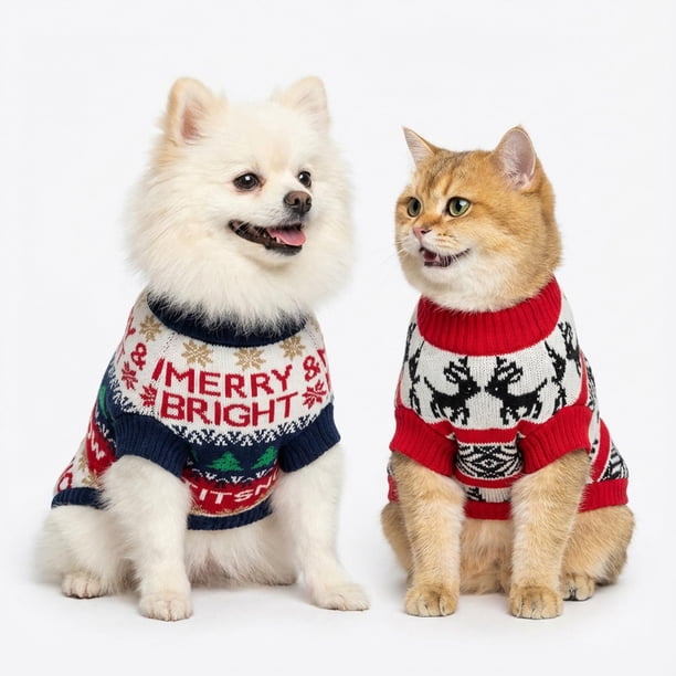 Suéteres FURGO para mascotas, 2 unidades, talla M, para perros pequeños y gatos de 5 a 7 kg