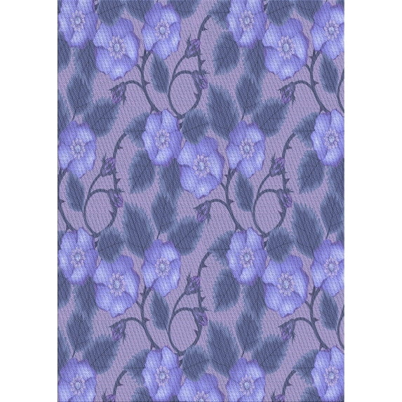 Ahgly Company Indoor Rectangle Patterned Slate Blue Area Rugs, 2' x 5'