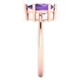 thumbnail image 3 of Solitaire Engagement Ring for Women - 1.5ct Natural Amethyst in 14K Rose Gold Promise Ring, 3 of 6