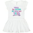 thumbnail image 3 of Inktastic Yeah I'd Rather be with My Yaya in Pink Blue and Purple Girls Toddler Dress, 3 of 5