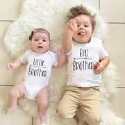 Little Brother Baby Boy Romper Bodysuit Big Brother T-shirt Tops Matching Outfit