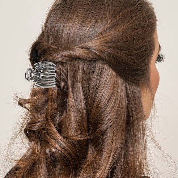 UPOUART 3Pcs Small Ponytail Holders for Fine Hair Metal Hair Claw Clips Assorted Colors