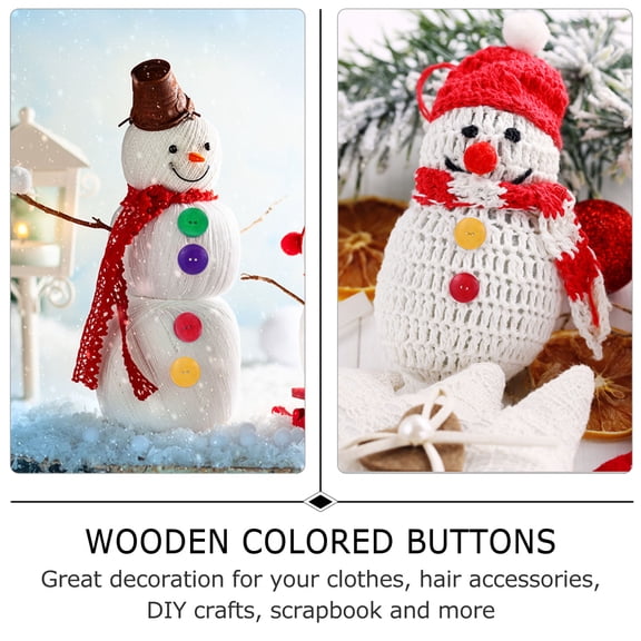 Homoyoyo Buttons Sewing Wood 50Set Assorted Color For Diy Crafts