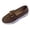 Brown, variant on Womens Faux Suede Platform Loafers Gold Buckle Comfortable Slip On Cushioned Non-Slip Casual Work Shoes Wide Width Available Blue,Size 6.5