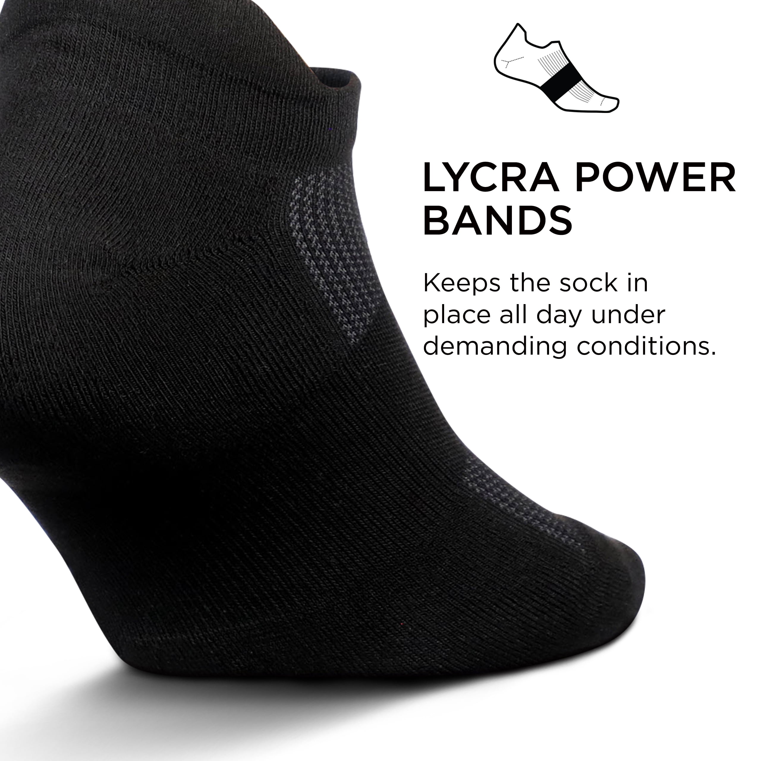 Feetures High Performance Max Cushion Ankle Sock - No Show Socks for Women & Men with Heel Tab - Black, L - (3 Pair)