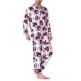 thumbnail image 2 of Disketp Tulips Flowers Mens Pajama Set, Soft Warm Long Sleeve Sleepwear, Cozy Button-Down Pjs for Men-Medium, 2 of 7