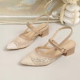 thumbnail image 6 of PiGOGI Women Pointed Toe Closed Toe Mesh Breathable Heel Comfortable Sandals Summer Casual Walking Shoes Khaki, 6 of 9