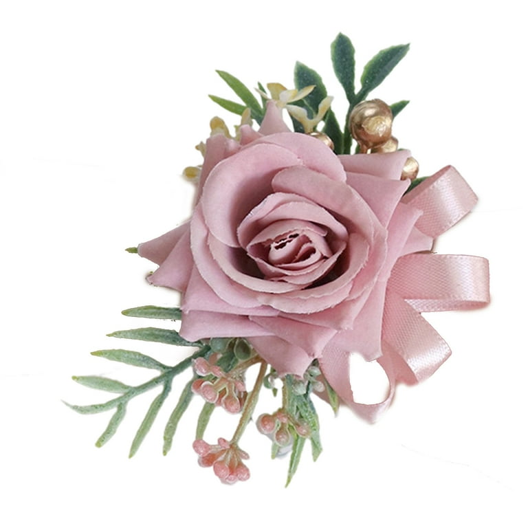 Sufanic Prom Artificial Flower Wrist Corsage Bracelets, Homecoming Corsage Wristlet, Size: PinkWrist Flower