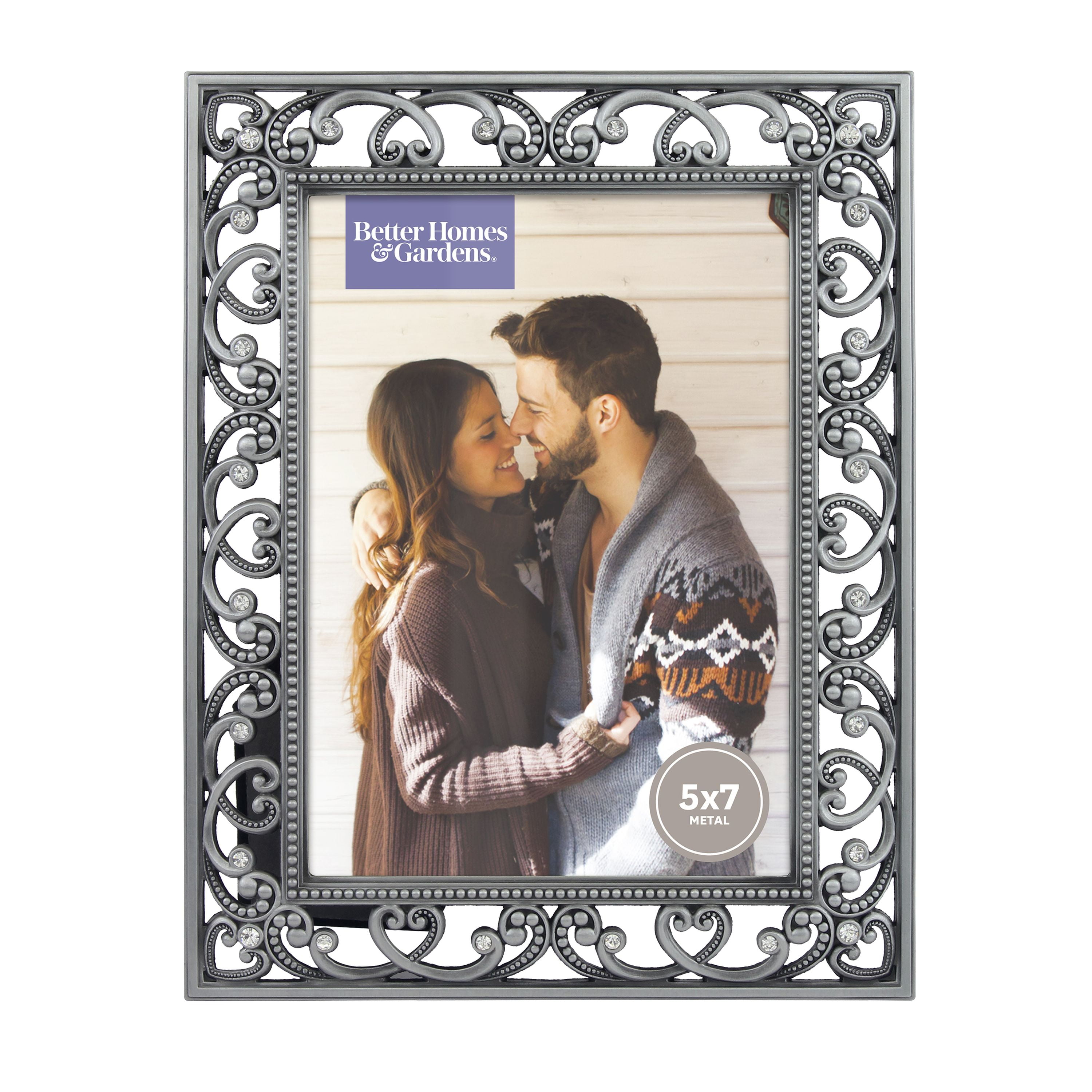 Better Homes & Gardens 5' x 7' Rectangle Metal Tabletop Single Picture Frame, Pewter