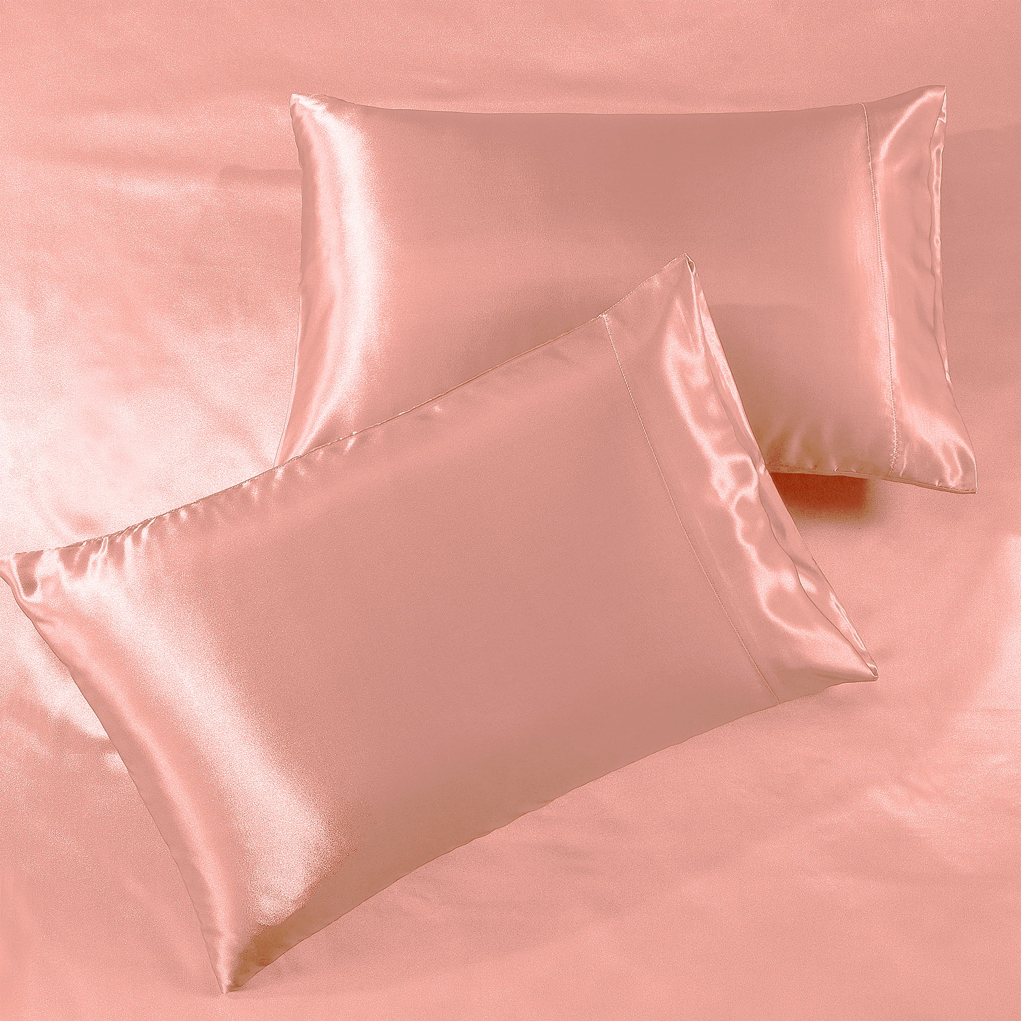 Satin Pillowcase King 2 Pack Blush Pink Hotel Luxury Silky Pillow Cases For Hair And Skin