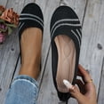 thumbnail image 2 of Rokment Womens Knit Wedges Ballet Flat Dress Shoes Comfortable Lightweight Mesh Round Toe Low Heels Slip on Socks Walking Loafers for Driving Black Size 9, 2 of 5