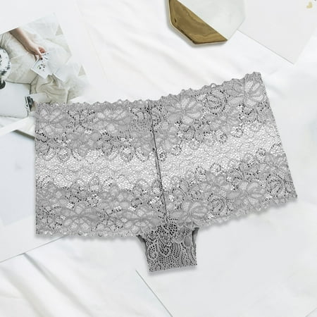 

Briefs For Women Knickers Women Sexy Lace Boxer Cutout Jacquard Sexy Panties Grey S 3pcs