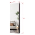 thumbnail image 7 of Full Length Mirror Jewelry Armoire Cabinet Organizer for Makeup over The Door Mirror with Jewelry Box Lockable Storage Brown, 7 of 7