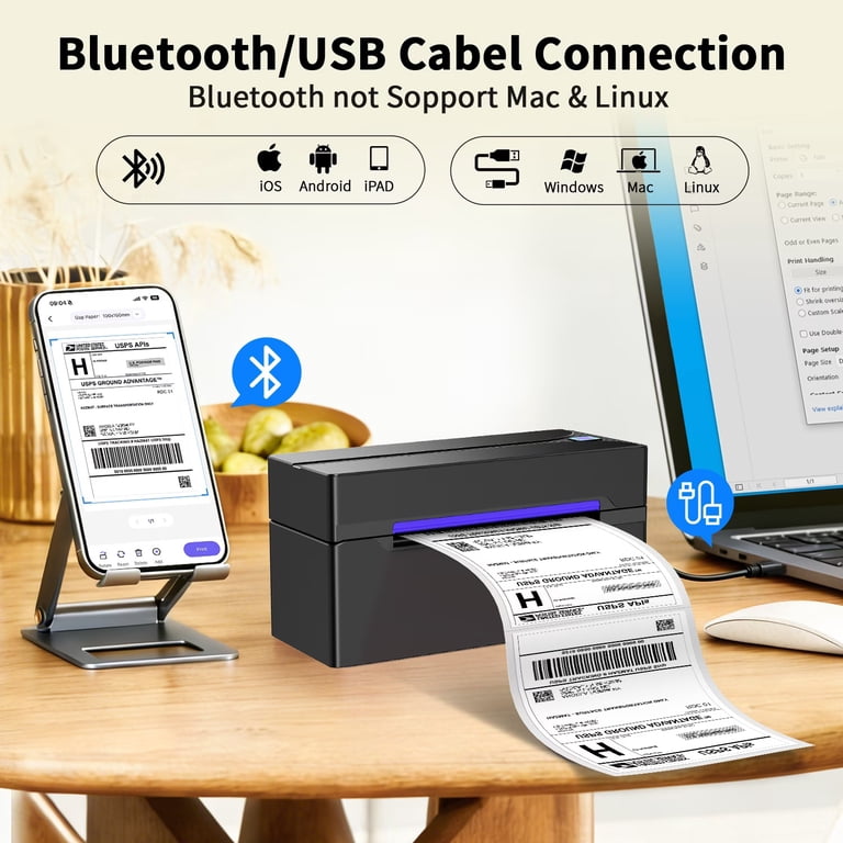HKHKPI Thermal Shipping Label Printer, 4x6 Bluetooth photo 5