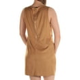 thumbnail image 4 of KENSIE Womens Brown Sleeveless Jewel Neck Mini Shift Dress M, 4 of 4