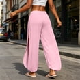 thumbnail image 6 of Yoga Pants For Women Side Slit Solid Color Elastic Waist Sports Pants Casual Trousers Long Pants for Gym, 6 of 9