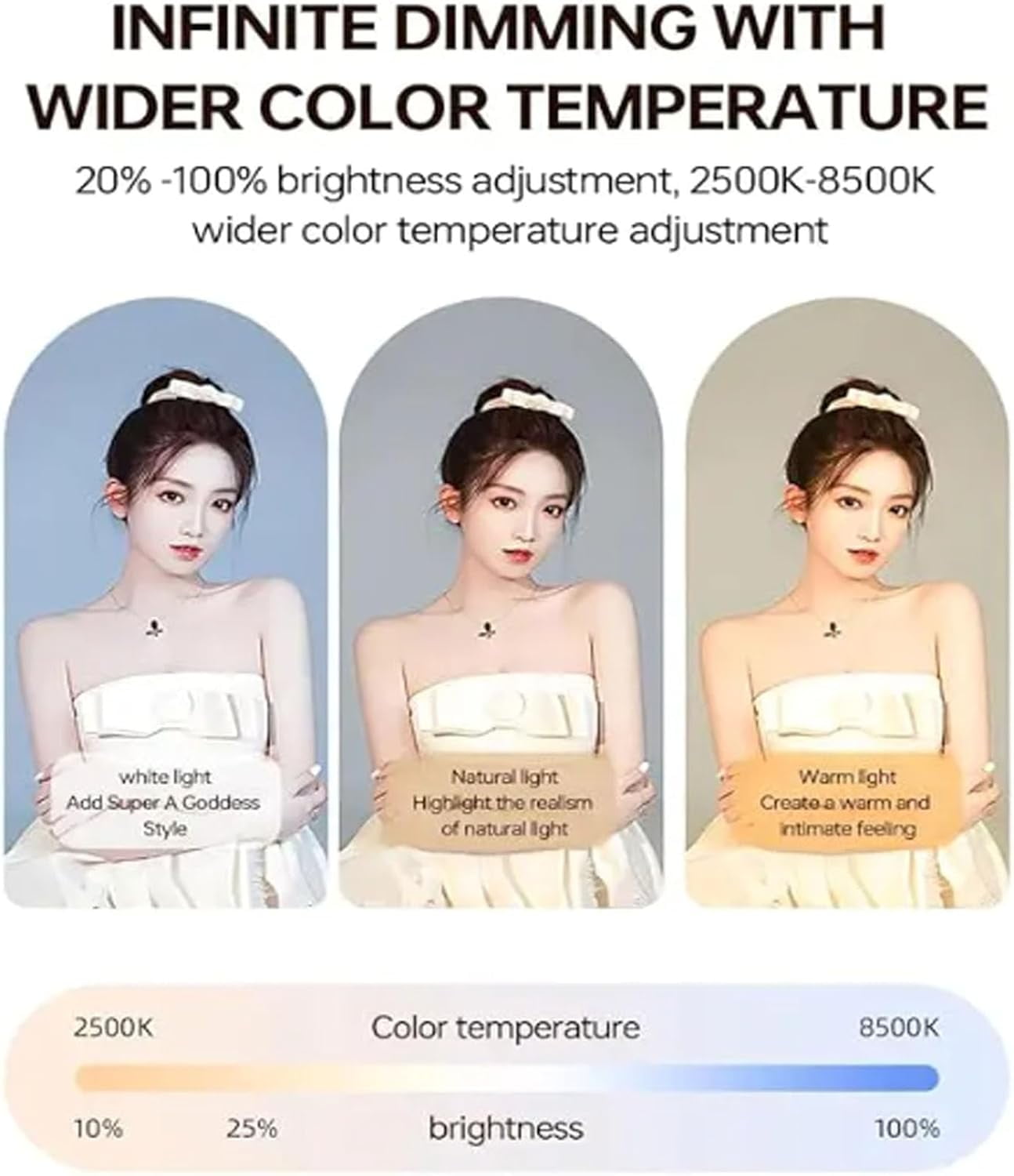 Rechargeable Selfie Portable Ring Light – Adjustable Bicolor Fill Light, Rechargeable Ring Light, Phone Video Stabilizer for iPhone with 4400mah Built-in Battery for 360 Photo Booth Accessories (B)