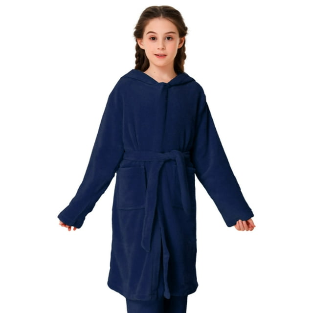Landzoo One Pyjamas pour Filles pour l'Automne et l'Hiver Robe en Polaire Corail pour Bébé Peignoir de Bain Basique Chaud Ensemble de Pyjama pour Enfants