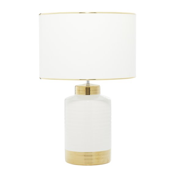 CosmoLiving by Cosmopolitan 23" White Table Lamp with White Fabric Shade