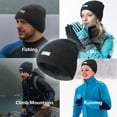 thumbnail image 4 of ACCEHUT 3M Thinsulate Waterproof Beanie Hat - Winter Knit Cap, Grey, 1-Pack (Adult), 4 of 5