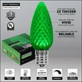 thumbnail image 3 of Wintergreen Lighting C9 Green OptiCore Faceted LED Christmas Pathway Light Kit, 100 Lights, 12" Spacing, Green Wire, 100 ft, 3 of 8
