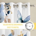 thumbnail image 6 of Vintage Blue Floral Kitchen Curtains Window Panels, Farmhouse Watercolor Flower Butterflies Insulated Window Treatment Curtain, Grommet Curtains for Bedroom/Living Room/Bathroom, 2 Piece 42"Wx54"L, 6 of 8