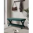 thumbnail image 2 of Manhattan Comfort Abigail Double Ottoman Bench with Solid Wood Frame in Green, 2 of 9