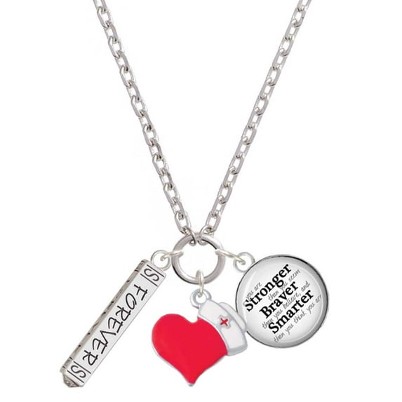 Delight Jewelry Forever Bar - Red Heart Nurse Strong Zoe Necklace
