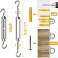 thumbnail image 4 of Sun Shade Sail Hardware Kit 80pcs for Rectangle Triangle Sun Shade Sails Canopy Installation 304 Stainless Steel Accessories Set for Outdoor Garden (4 * 6inch M6 Turnbuckles), 4 of 5