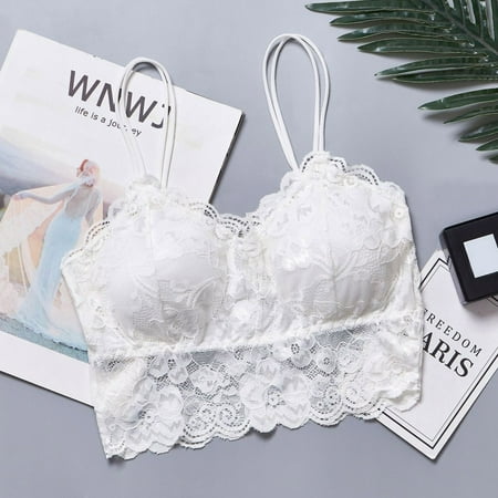 

Lingerie Women for Ladies Lace Strapless Underwear Strapless Padded Back Large Size White