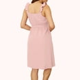thumbnail image 6 of pstuiky Maternity Dresses Oversized Solid Color Off the Shoulder Mid-Length Dress Leisure Slim Fit Sleeveless Sundress Summer Dresses for Women, 6 of 9