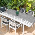 thumbnail image 2 of Grey Christmas Table Cloths for 8 Foot Rectangle Tables, Vintage Farmhouse Pine Tree Snowflakes Patio Waterproof Elastic Fitted Tablecloths, Washable Rectangular Table Cover for Camping, 2 of 8