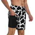 thumbnail image 2 of Fotbe Cow Print Black White Traje de Baño para Hombre – Shorts de Natación de Secado Rápido con Forro y Bolsillos-Small, 2 of 6
