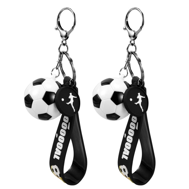 2 llaveros decorativos de fútbol deportivo, llavero colgante de fútbol para bolso.