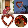 thumbnail image 3 of Aunavey 14inch Valentine's Day Wreath Decor Berry Flower Heart-Shaped Garland for Festival Party Wedding, 3 of 8