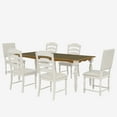 thumbnail image 2 of EUROCO 82.7" 7PCS Vintage Extendable Dining Table Set for 6-8,Wood Dining Room Table Set with Removable Leaf,4 Serrated Back Chairs and 2 Upholstered Back Dining Chairs,Rectangular Table Set for 6, 2 of 8