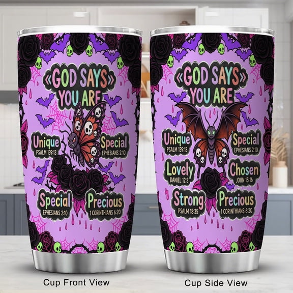 Butterfly Tumbler 20oz Religious Gift for Women Daughter Mom Sister Birthday Christian Cup with Lid