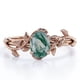 thumbnail image 1 of JeenMata Inspirado en la Naturaleza: Ágata Verde Musgo de Color Blanco Lechoso de Forma Ovalada de 1,3 Quilates, Anillo de Compromiso con Engaste de Cuatro Puntas, Baño de Oro Rosa de 18 K sobre Plata, 1 of 5