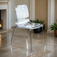 thumbnail image 2 of LeisureMod Ralph Mid-Century Dining Chair with Chrome Base in Clear, Set of 2, 2 of 10