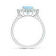 thumbnail image 2 of ANGARA Natural Cushion 1.85 ct Aquamarine Ring with Diamond Floral in 14K White Gold for Women (Size-9x7mm) | March Birthstone, Anniversary, Jewelry Gift for Women | Natural Aquamarine Ring, 2 of 10