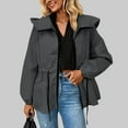 thumbnail image 2 of Fiaer,Oversized Full Zip Hooded Jackets for Women,Women's Drawstring Loose Fit Windproof Tops,Ladies Long Sleeve Lightweight Outerwear with Pockets Grey S, 2 of 9