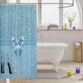 thumbnail image 3 of Glitter (No Glitter No Sequin) Diamond Shower Curtain Pastel Blue Bath Curtain for Kids Teens High Heels Bathroom Shower Curtain Set Dreamy Kids Bathroom Accessories Decor 72"x72", 3 of 6