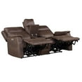 thumbnail image 4 of Valencia Walnut Brown Faux Leather 3-piece Dual Power Reclining Set, 4 of 14