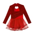 thumbnail image 6 of TSSOE Toddler Girls Sparkly Tutu Skirted Leotard Ballet Dance Dress Figure Skating Competition Red 12, 6 of 7