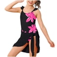 thumbnail image 2 of hengsof Maillot de Bain une Pièce Mignon pour Filles avec Jupe de Couverture Mode Été Floral à Volants Col Rond avec Coussinets de Poitrine Bretelles Réglables Maillot de Bain de Surf, 2 of 8