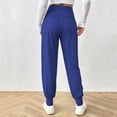 thumbnail image 5 of hlysgo Women's Jogger Pants High Waisted Tummy Control Tapered Lounge Pants Workout Gym Jogging Trousers with Pockets Blue,XL, 5 of 6