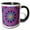 Black/White, variant on 3drose, Geometrical Hypnotic Abstract Circular Tiled Pattern Mosaic Background, 15oz Mug