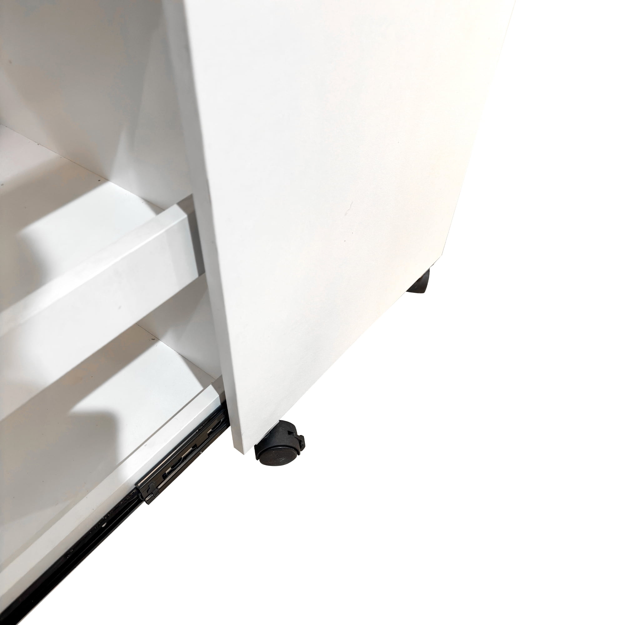 Mintazer 3 Tier Slide Out Storage Cabinet with Wheels, Freestanding Rolling Pantry Cabinets for Kitchen Pantry Bedroom Living Room Bathroom Office, White